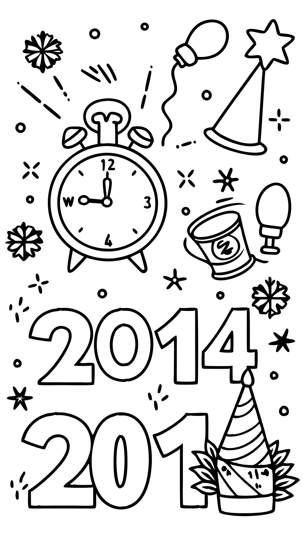 new years coloring pages 2024